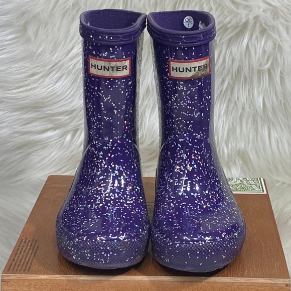 Giant Glitter Rain Boots Blue Purple 